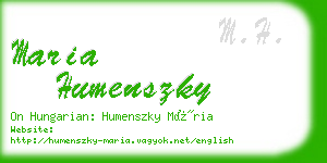 maria humenszky business card